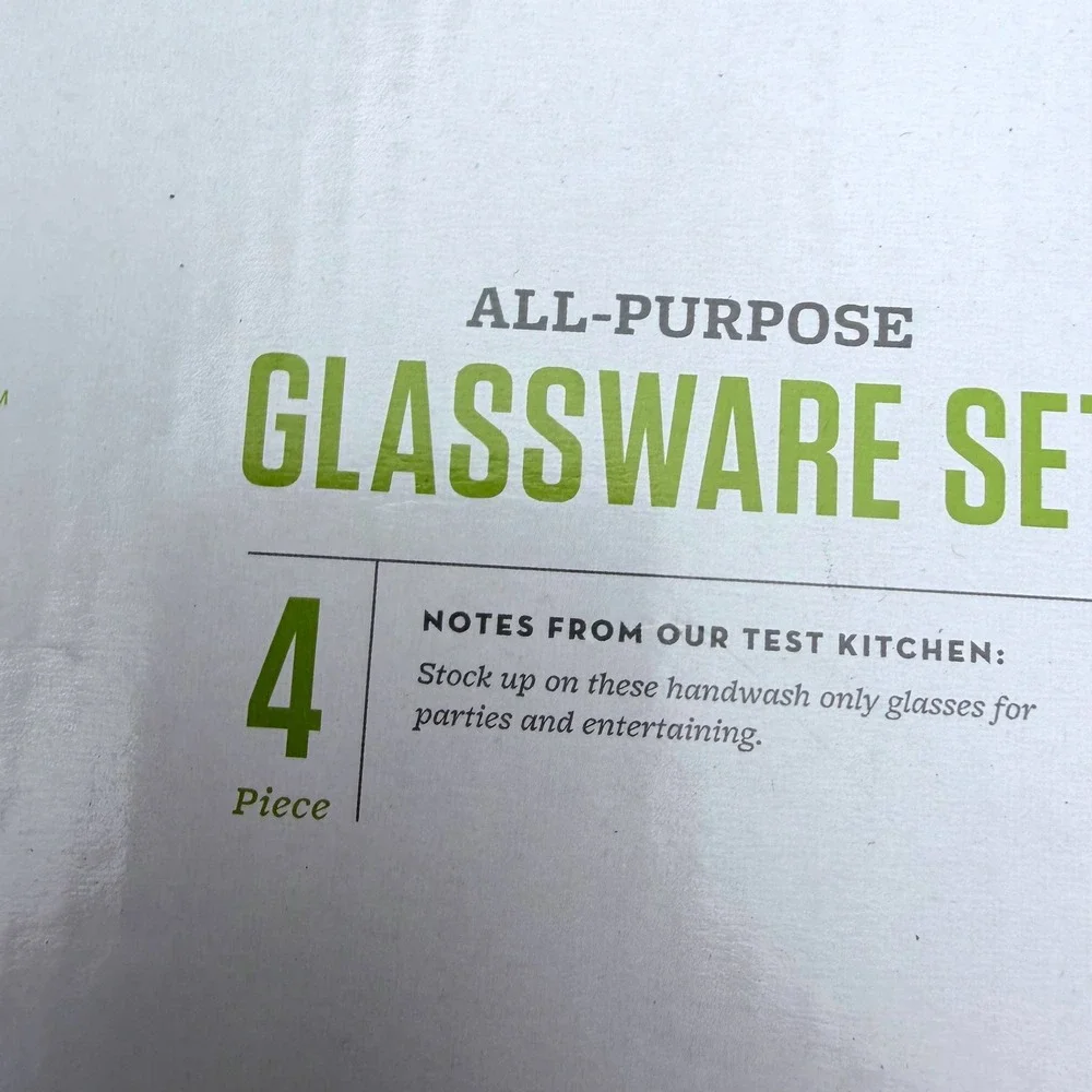 Food Network Drink Up All-Purpose Glassware Set 4 Piece 16.6 oz Multi-Color NEW